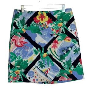 Talbots Tropical Print Skirt New Size 10P